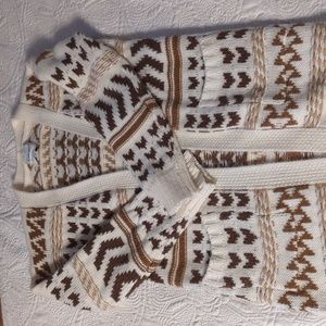 Long knitted open front cardigan